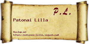 Patonai Lilla névjegykártya